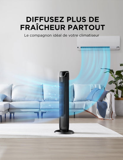 Ventilateur MIDA colonne avec télécommande et Oscillation
