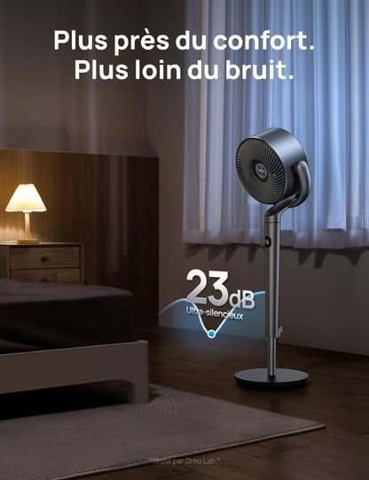 Ventilateur DREB sur pied silencieux 23dB 120°