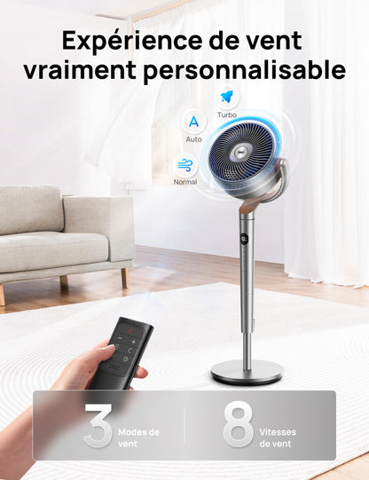 Ventilateur DREB sur pied silencieux 23dB 120°