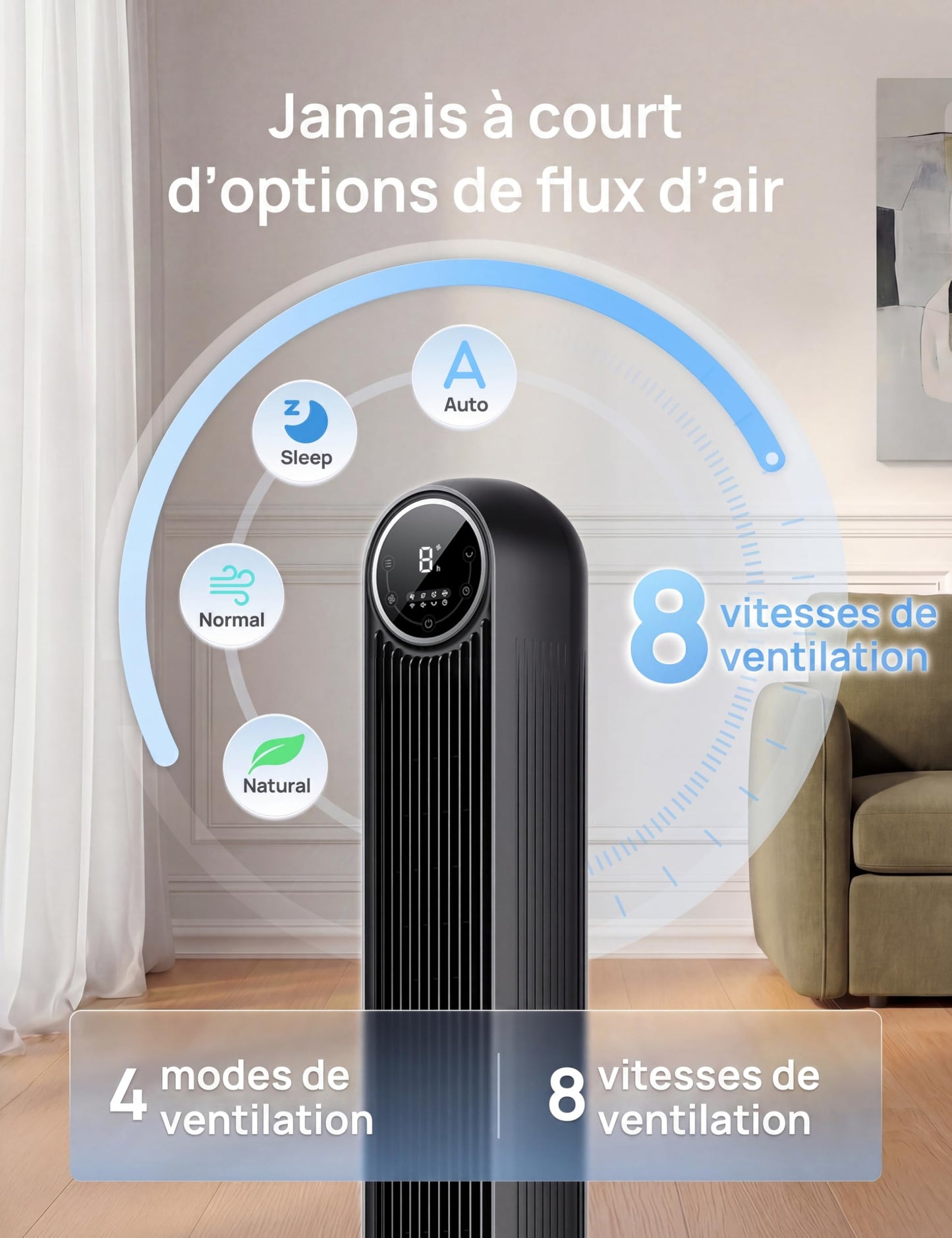 Ventilateur DREB colonne silencieux 20dB