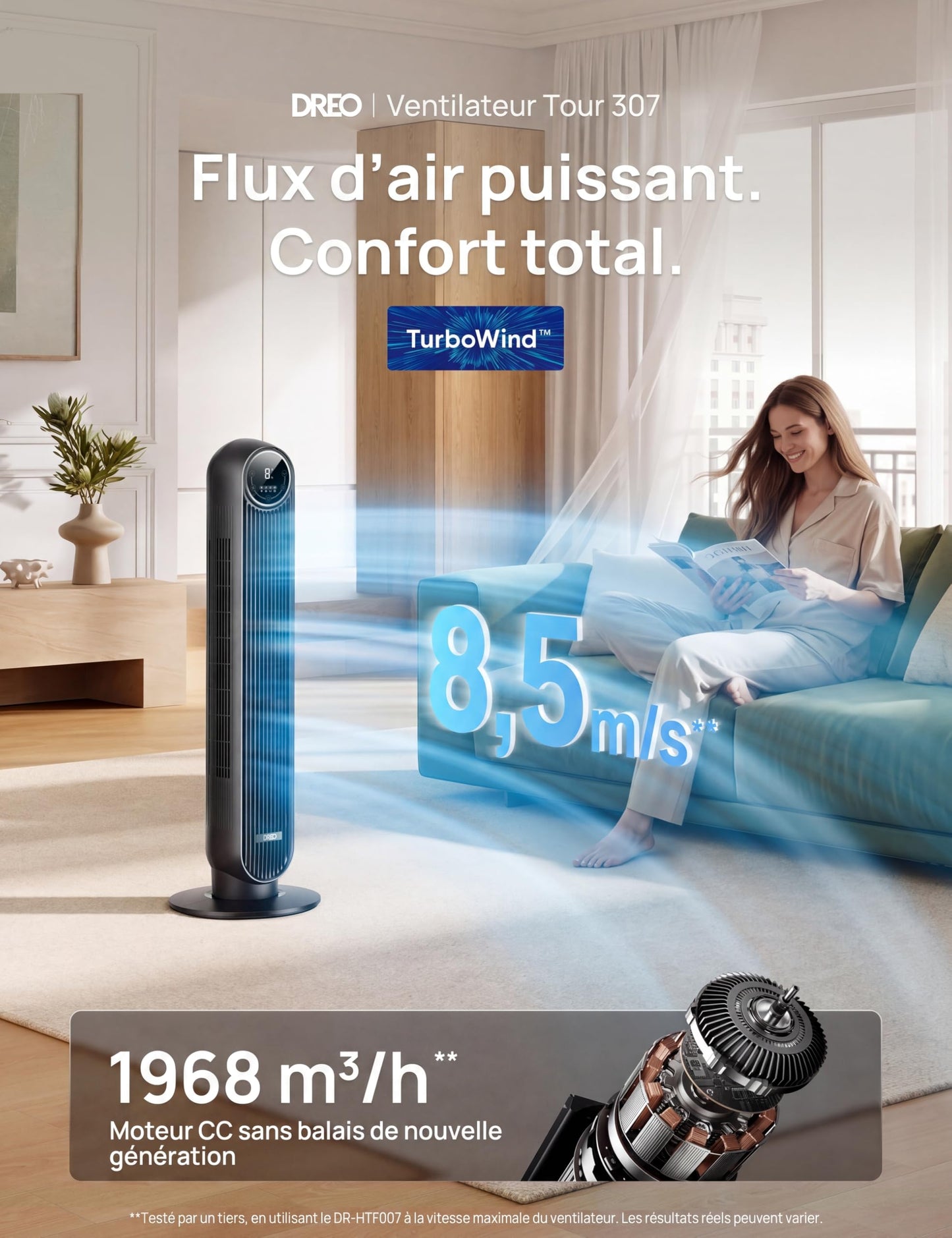 Ventilateur DREB colonne silencieux 20dB