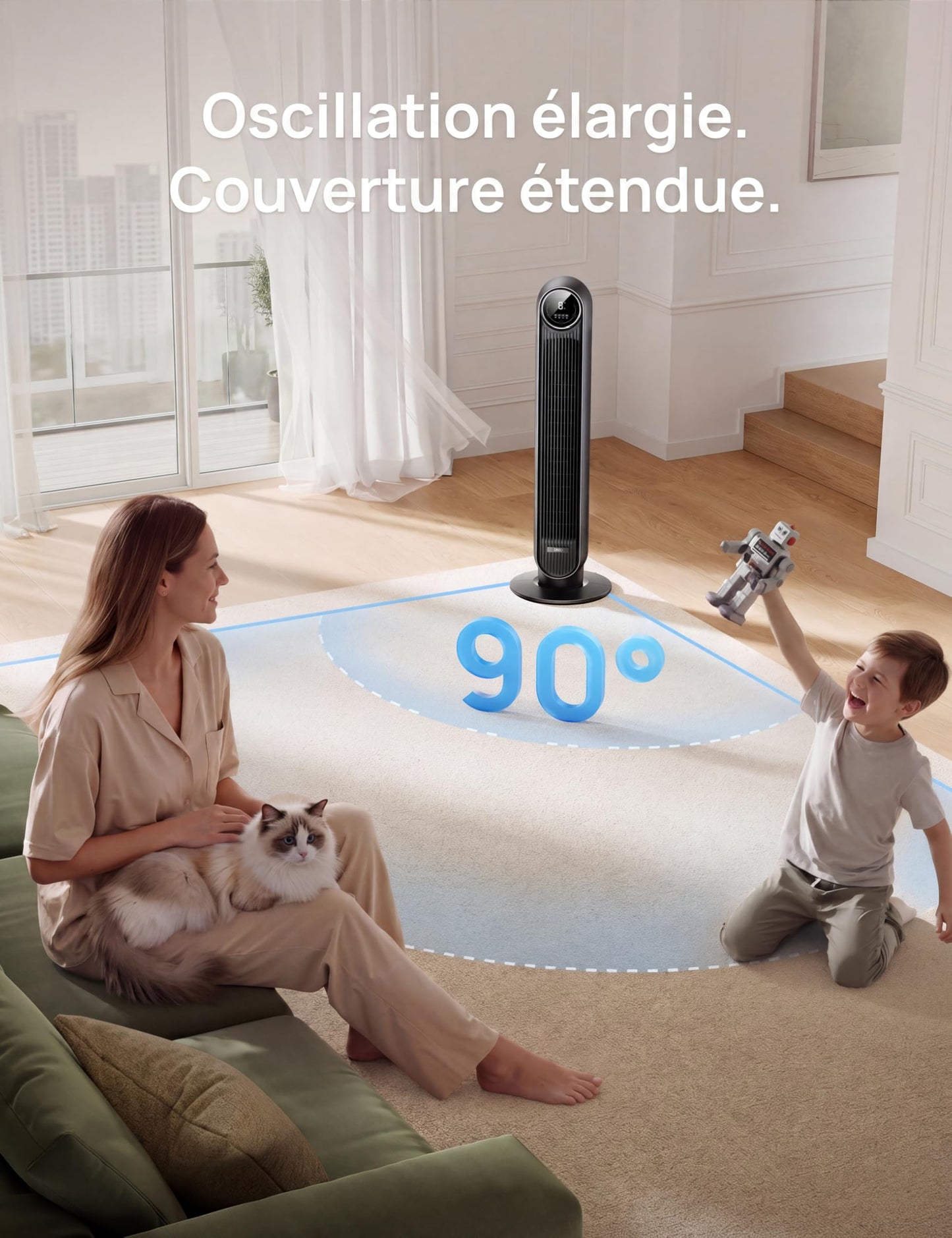 Ventilateur DREB colonne silencieux 20dB