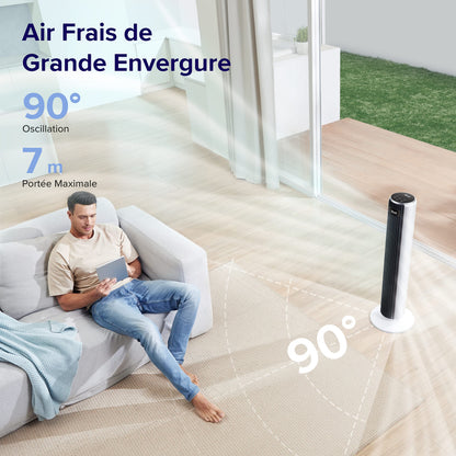 Ventilateur LEVOLT Colonne Silencieux 5 Vitesses 90°
